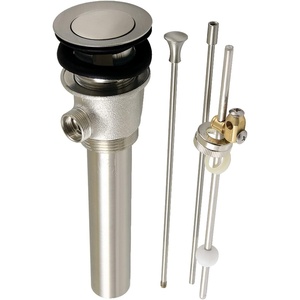 image:imageKingston Brass KBT2120 Brass PopUp Drain with Overflow and Extra Long PopUp rod 22 Gauge Polished NickelBrushed Nickel