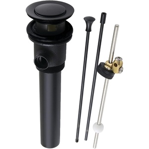 image:imageKingston Brass KBT2120 Brass PopUp Drain with Overflow and Extra Long PopUp rod 22 Gauge Polished NickelMatte Black