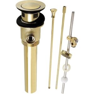image:imageKingston Brass KBT2120 Brass PopUp Drain with Overflow and Extra Long PopUp rod 22 Gauge Polished NickelPolished Brass