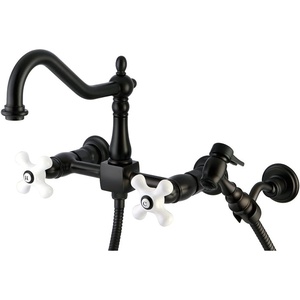 image:imageKingston Brass KS1245PXBS Heritage Wall Mount Bridge Kitchen Faucet with Brass Spray Oil Rubbed Bronze
