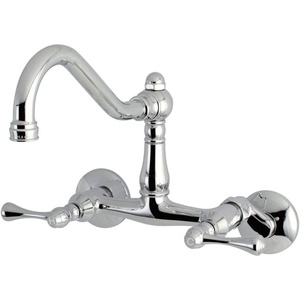 image:imageKingston Brass KS3221BL Vintage 6 Adjustable Center Wall Mount Kitchen Faucet Polished ChromePolished Chrome