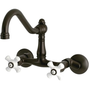image:imageKingston Brass KS3221PX Vintage 6 Adjustable Center Wall Mount Kitchen Faucet Polished ChromeOil Rubbed Bronze