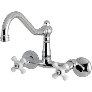 image:imageKingston Brass KS3221PX Vintage 6 Adjustable Center Wall Mount Kitchen Faucet Polished ChromePolished Chrome