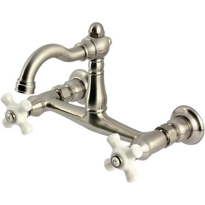 image:imageKingston Brass KS3250PX Vintage Wall Mount Kitchen Faucet Matte BlackBrushed Nickel