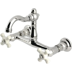 image:imageKingston Brass KS3250PX Vintage Wall Mount Kitchen Faucet Matte BlackPolished Nickel