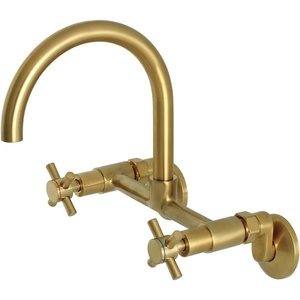 image:imageKingston Brass KS414PB Concord 8Inch Adjustable Center Wall Mount Kitchen Faucet Polished BrassBrushed Brass