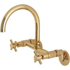 image:imageKingston Brass KS414PB Concord 8Inch Adjustable Center Wall Mount Kitchen Faucet Polished BrassPolished Brass