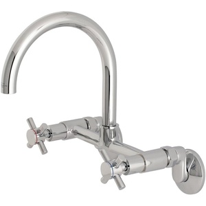 image:imageKingston Brass KS414PB Concord 8Inch Adjustable Center Wall Mount Kitchen Faucet Polished BrassPolished Chrome