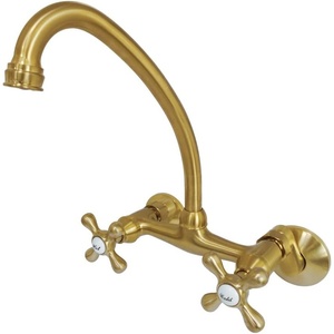 image:imageKingston Brass Kingston 6Inch Adjustable Center Wall Mount Kitchen Faucet Brushed BrassBrushed Brass