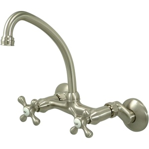 image:imageKingston Brass Kingston 6Inch Adjustable Center Wall Mount Kitchen Faucet Brushed BrassBrushed Nickel