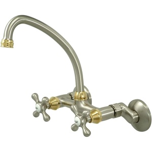 image:imageKingston Brass Kingston 6Inch Adjustable Center Wall Mount Kitchen Faucet Brushed BrassBrushed NickelPolished Brass