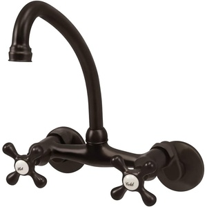image:imageKingston Brass Kingston 6Inch Adjustable Center Wall Mount Kitchen Faucet Brushed BrassOil Rubbed Bronze