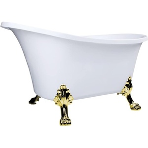 image:imageKingston Brass VTND512824WAC5 Aqua Eden 51Inch Acrylic ClawfootTub NoFaucet Drillings WhiteOil Rubbed BronzeWhitePolished Brass