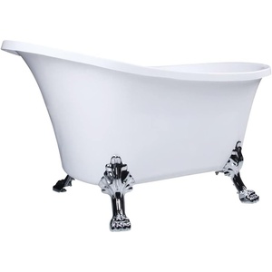 image:imageKingston Brass VTND512824WAC5 Aqua Eden 51Inch Acrylic ClawfootTub NoFaucet Drillings WhiteOil Rubbed BronzeWhitePolished Chrome