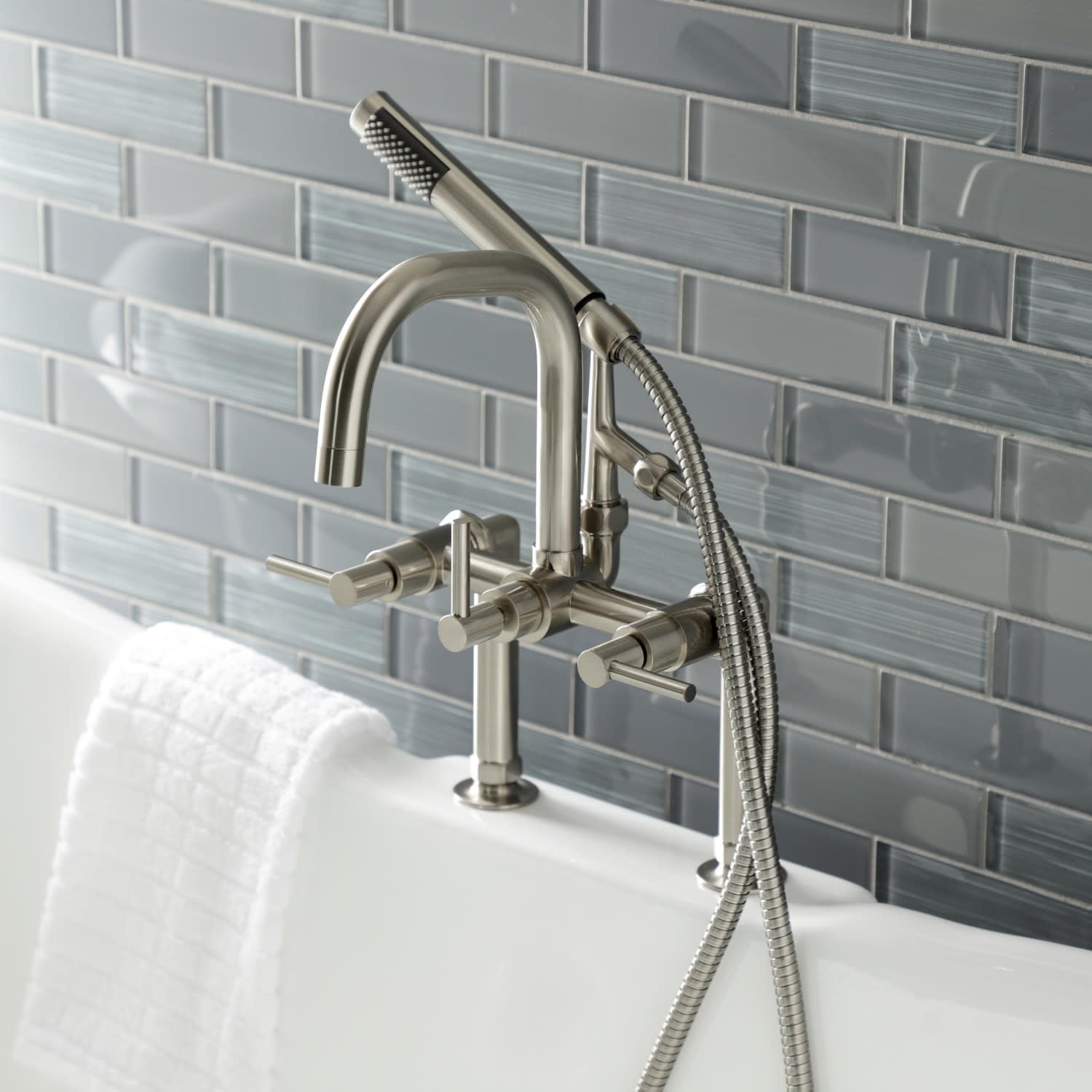 image:imageAqua Vintage AE8407DL Concord Deck Mount Clawfoot Tub Faucet Brushed BrassBrushed Brass