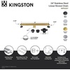 image:image24 Stainless Steel Linear Shower Drain with Reversible Tile Insert and Flat Grate Drain with Base Flange and Hair Strainer Brushed Brass