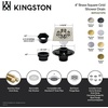 image:image4 Brass Square Grid Shower Drain with Hair Strainer and Base Flange Polished Brass
