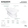 image:imageAqua Eden VCT7D663025 66Inch Cast Iron Double Ended Pedestal Tub with 7Inch Faucet Drillings White
