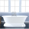 image:imageAqua Eden VCT7D663025 66Inch Cast Iron Double Ended Pedestal Tub with 7Inch Faucet Drillings White