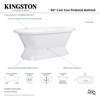 image:imageAqua Eden VCTND663024 66Inch Cast Iron Double Ended Pedestal Tub No Faucet Drillings White