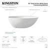 image:imageAqua Eden VRTRS633022 Arcticstone 63Inch Solid Surface White Stone Freestanding Tub with Drain Matte White