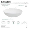 image:imageAqua Eden VRTRS713522 Acrticstone 71Inch Solid Surface Freestanding Tub with Drain Matte White