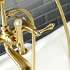 image:imageKingston Brass AE103T5 Aqua Vintage 7 in Spout Reach Deck Mount Clawfoot Tub Faucet Oil Rubbed BronzeBrushed Brass