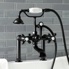 image:imageKingston Brass AE109T0 Auqa Vintage Deck Mount Clawfoot Tub Faucet Matte BlackBrushed Brass