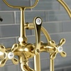 image:imageKingston Brass AE109T0 Auqa Vintage Deck Mount Clawfoot Tub Faucet Matte BlackBrushed Brass