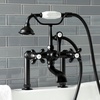 image:imageKingston Brass AE109T0 Auqa Vintage Deck Mount Clawfoot Tub Faucet Matte BlackMatte Black