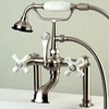 image:imageKingston Brass AE112T1 Aqua Vintage 7 in Spout Reach Deck Mount Clawfoot Tub Faucet Polished ChromeBrushed Nickel