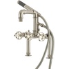 image:imageKingston Brass AE6007RKX Webb 7 Center DeckMount Clawfoot Tub Faucet with Knurled Handle and Hand Shower Brushed BrassBrushed Nickel