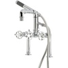 image:imageKingston Brass AE6007RKX Webb 7 Center DeckMount Clawfoot Tub Faucet with Knurled Handle and Hand Shower Brushed BrassPolished Chrome