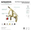 image:imageKingston Brass AE8107DKL Kaiser 2Handle 7Inch Deck Mount Clawfoot Tub Faucet with Hand Shower Brushed BrassBrushed Brass