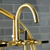 image:imageKingston Brass AE8107DKL Kaiser 2Handle 7Inch Deck Mount Clawfoot Tub Faucet with Hand Shower Brushed BrassBrushed Brass