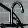 image:imageKingston Brass AE8107DKL Kaiser 2Handle 7Inch Deck Mount Clawfoot Tub Faucet with Hand Shower Brushed BrassMatte Black