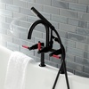 image:imageKingston Brass AE8107DKL Kaiser 2Handle 7Inch Deck Mount Clawfoot Tub Faucet with Hand Shower Brushed BrassMatte Black