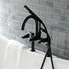 image:imageKingston Brass AE8107DKL Kaiser 2Handle 7Inch Deck Mount Clawfoot Tub Faucet with Hand Shower Brushed BrassMatte Black