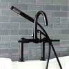 image:imageKingston Brass AE8107DKL Kaiser 2Handle 7Inch Deck Mount Clawfoot Tub Faucet with Hand Shower Brushed BrassMatte Black