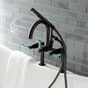 image:imageKingston Brass AE8107DKL Kaiser 2Handle 7Inch Deck Mount Clawfoot Tub Faucet with Hand Shower Brushed BrassOil Rubbed Bronze
