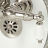 image:imageKingston Brass CA1012T1 Heritage ThreeHandle 2Hole Tub Wall Mount Clawfoot Tub Faucet with Hand Shower in Polished ChromeBrushed Nickel