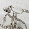 image:imageKingston Brass CA1012T1 Heritage ThreeHandle 2Hole Tub Wall Mount Clawfoot Tub Faucet with Hand Shower in Polished ChromeBrushed Nickel