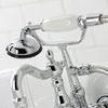 image:imageKingston Brass CA1012T1 Heritage ThreeHandle 2Hole Tub Wall Mount Clawfoot Tub Faucet with Hand Shower in Polished ChromePolished Chrome