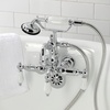 image:imageKingston Brass CA1012T1 Heritage ThreeHandle 2Hole Tub Wall Mount Clawfoot Tub Faucet with Hand Shower in Polished ChromePolished Chrome