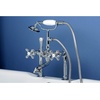 image:imageKingston Brass CC109T8 Vintage 7Inch Deck Mount Clawfoot Tub Faucet with Hand Shower Brushed NickelPolished Chrome