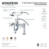 image:imageKingston Brass CC109T8 Vintage 7Inch Deck Mount Clawfoot Tub Faucet with Hand Shower Brushed NickelPolished Chrome
