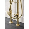 image:imageKingston Brass CCK226K1 Kingston Freestanding Clawfoot Tub Faucet Package with Supply Line Polished ChromeBrushed Brass