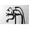 image:imageKingston Brass CCK226K1 Kingston Freestanding Clawfoot Tub Faucet Package with Supply Line Polished ChromeMatte Black