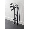 image:imageKingston Brass CCK226K1 Kingston Freestanding Clawfoot Tub Faucet Package with Supply Line Polished ChromeMatte Black