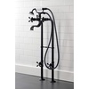 image:imageKingston Brass CCK226K1 Kingston Freestanding Clawfoot Tub Faucet Package with Supply Line Polished ChromeMatte Black